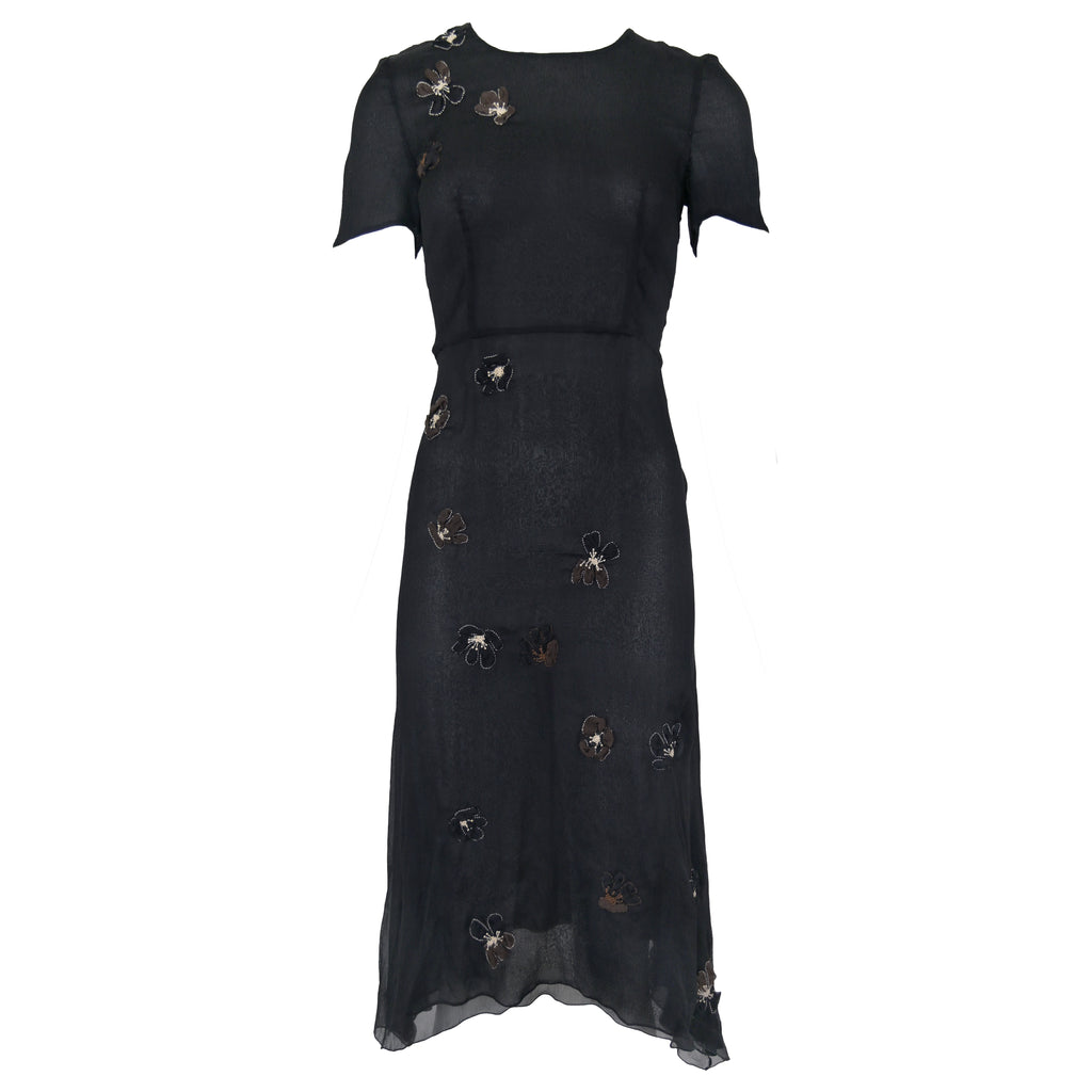 Prada FW 2000 Chiffon Silk Flower Dress