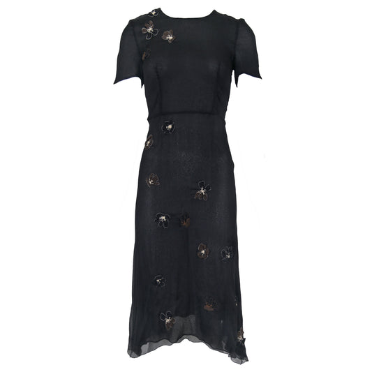 Prada FW 2000 Chiffon Silk Flower Dress