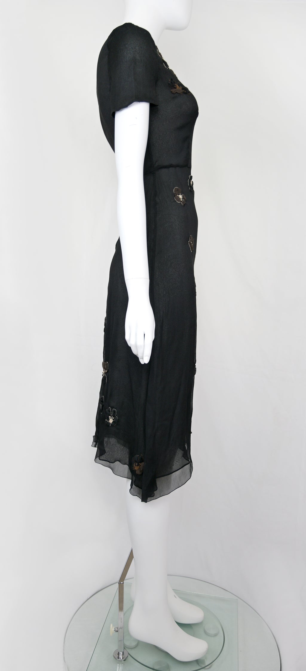 Prada FW 2000 Chiffon Silk Flower Dress