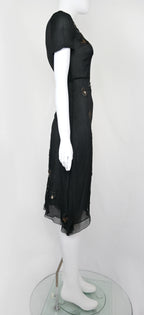 Prada FW 2000 Chiffon Silk Flower Dress