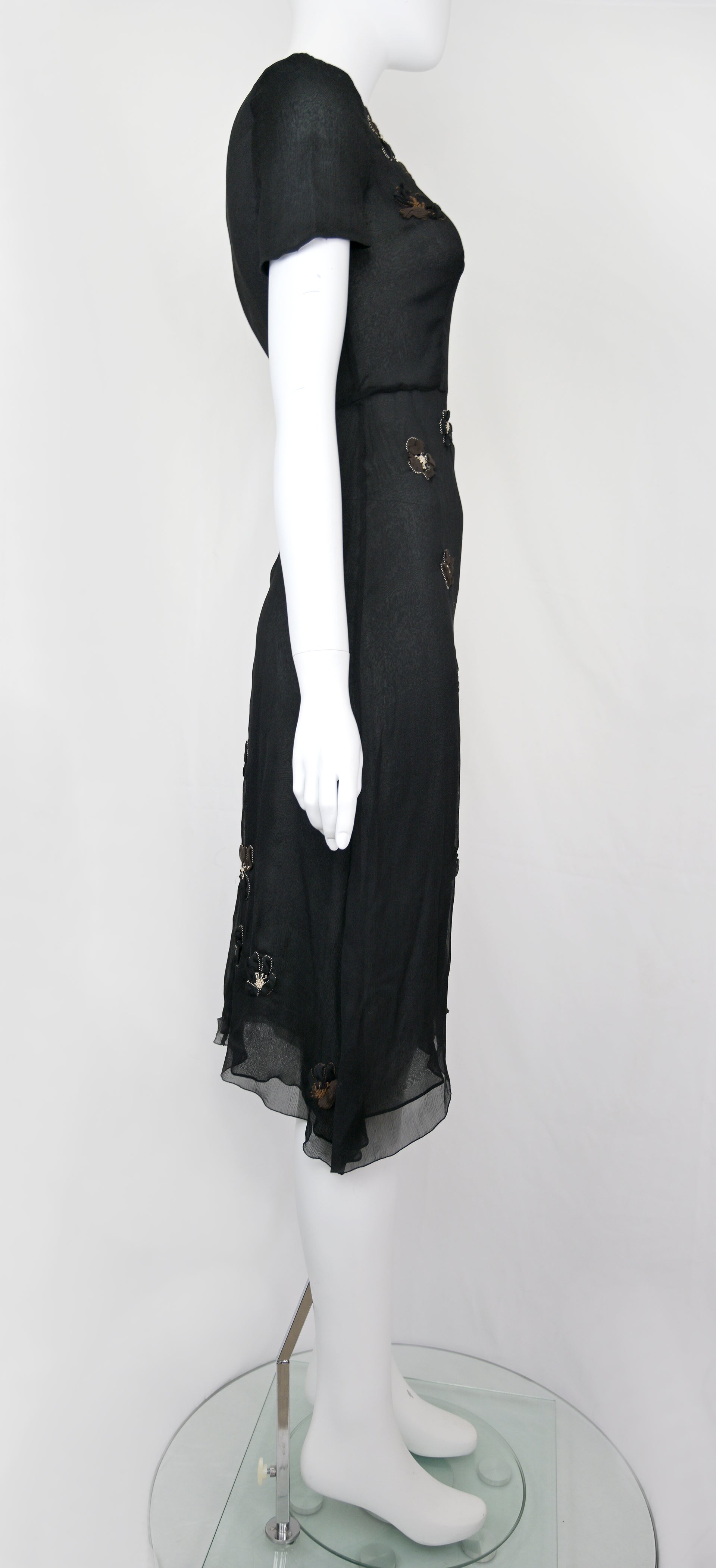 Prada FW 2000 Chiffon Silk Flower Dress