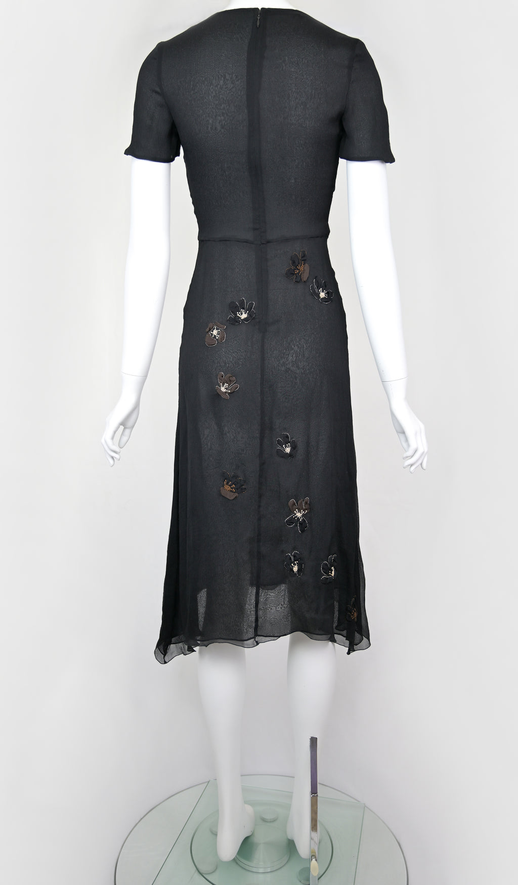 Prada FW 2000 Chiffon Silk Flower Dress