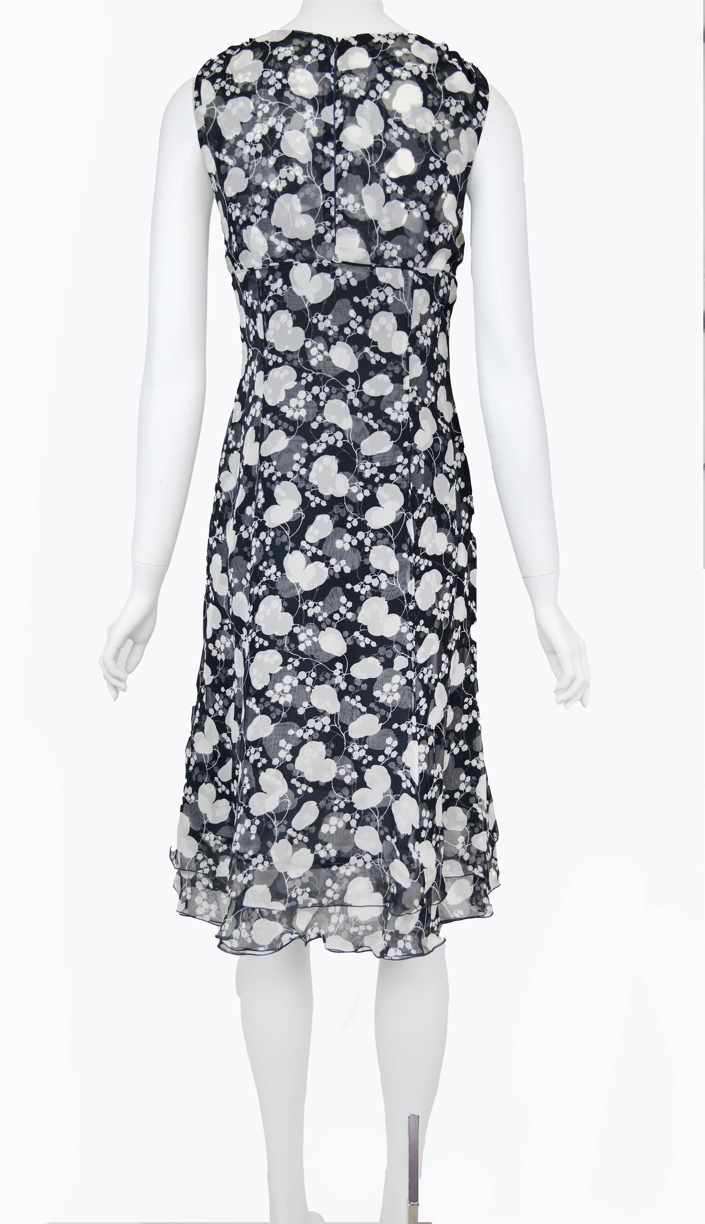 Valentino 2005 Sheer Silk Floral Dress