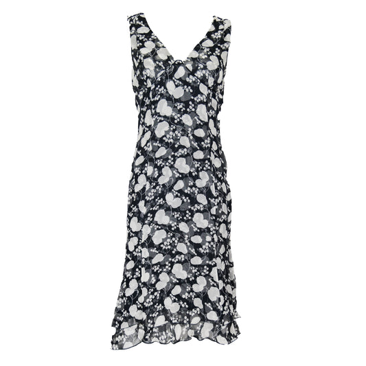 Valentino 2005 Sheer Silk Floral Dress