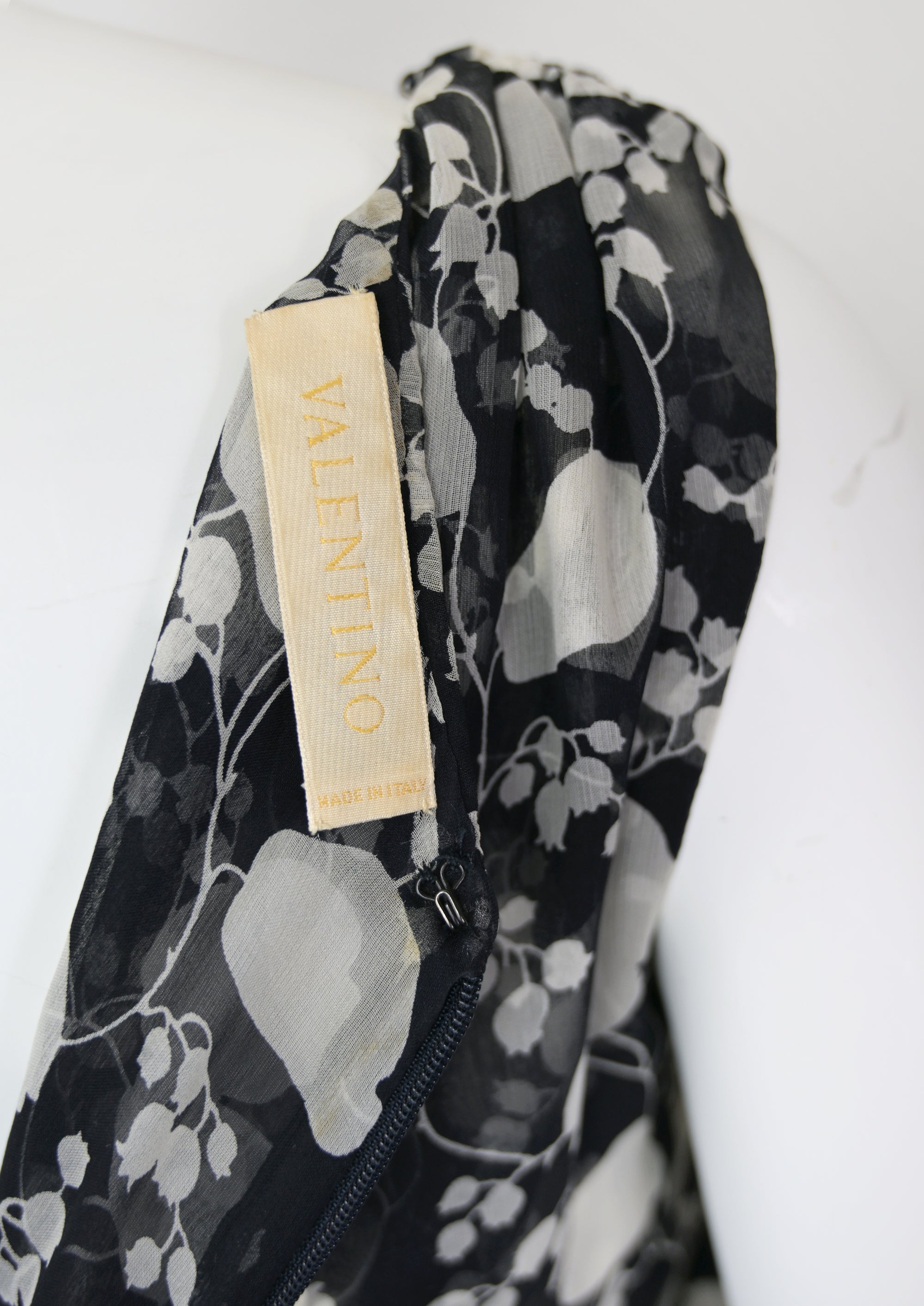 Valentino 2005 Sheer Silk Floral Dress