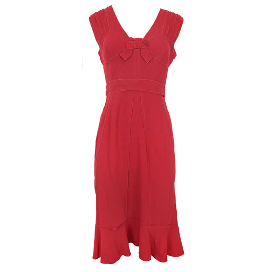 Prada Red Dress with Articulated Seams