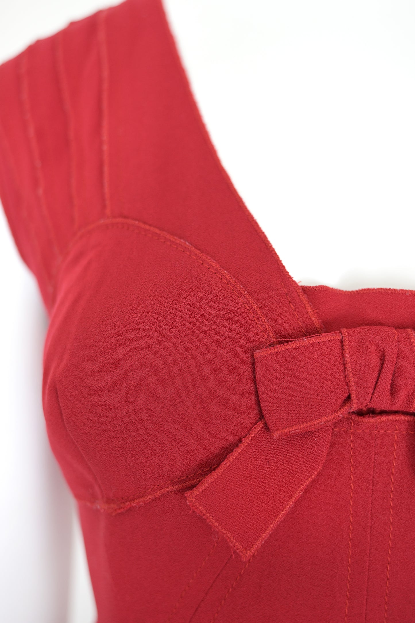 Prada Red Dress with Articulated Seams