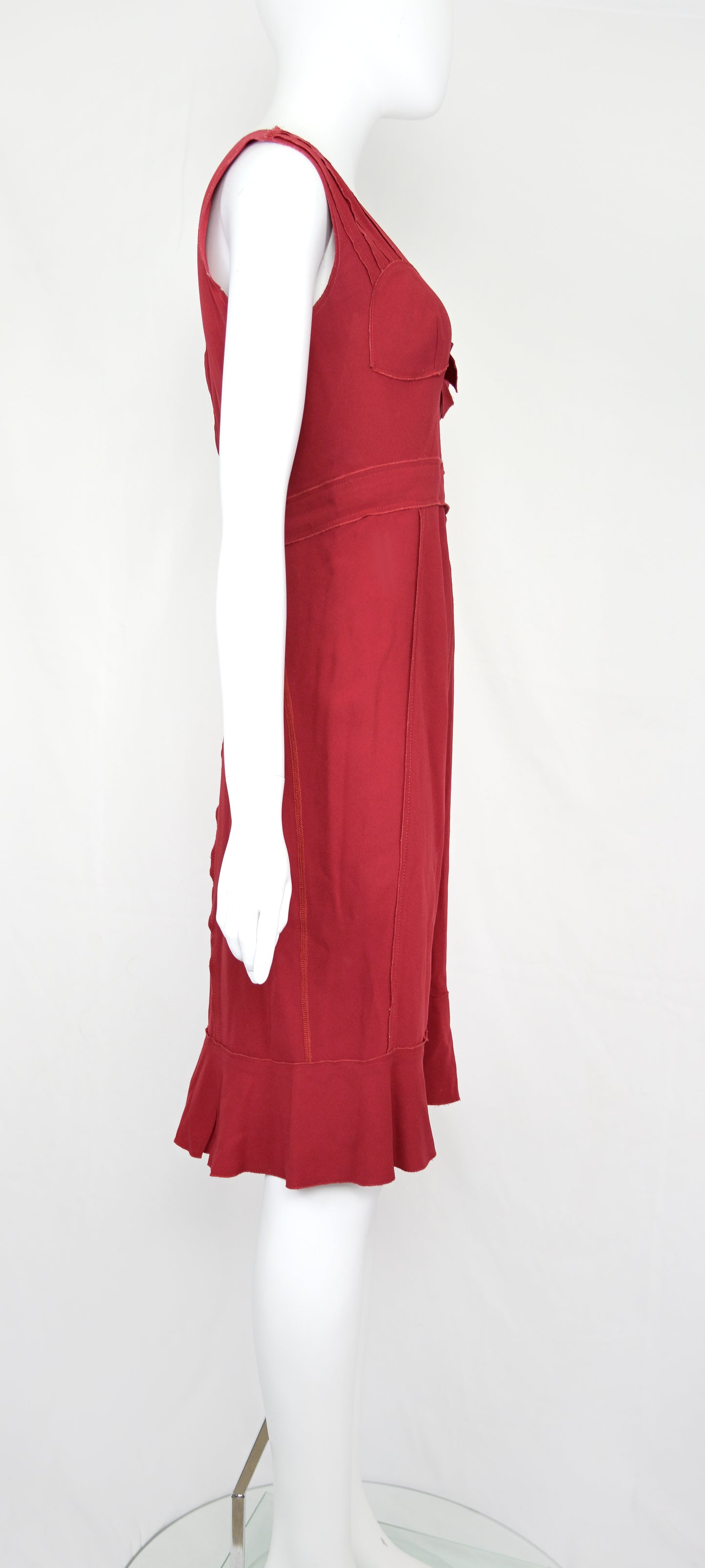 Prada Red Dress with Articulated Seams