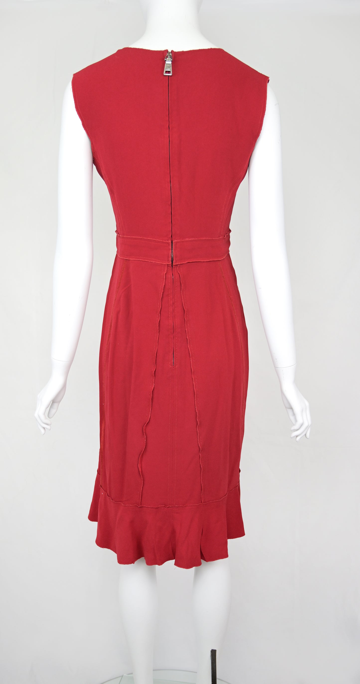 Prada Red Dress with Articulated Seams