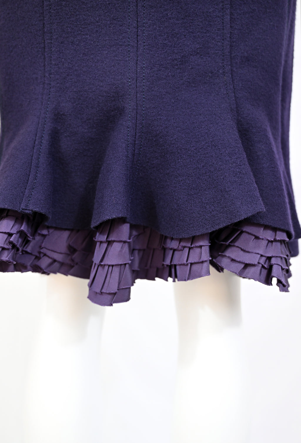 Prada 2008 Wool Dress with Ruffled Back Hem