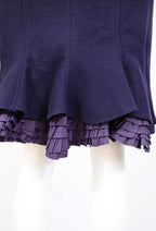 Prada 2008 Wool Dress with Ruffled Back Hem