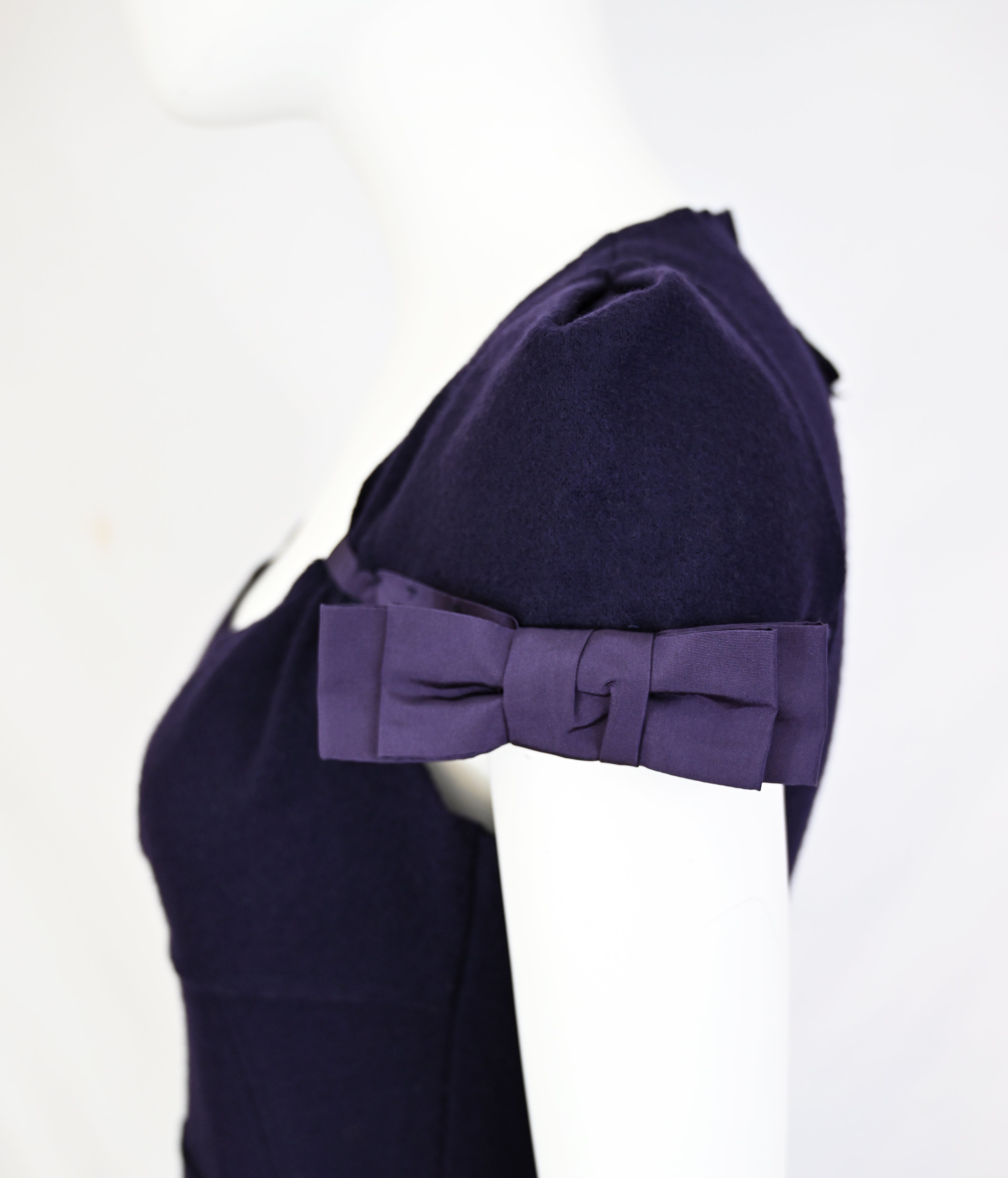 Prada 2008 Wool Dress with Ruffled Back Hem