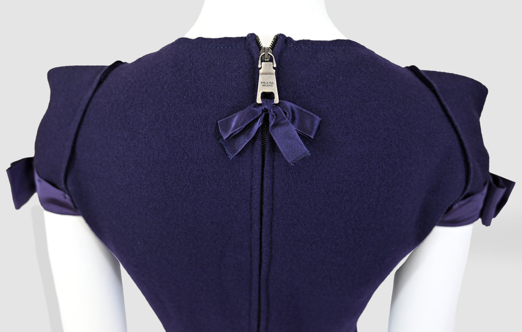 Prada 2008 Wool Dress with Ruffled Back Hem