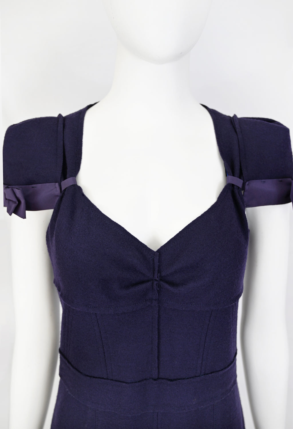 Prada 2008 Wool Dress with Ruffled Back Hem