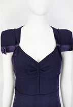 Prada 2008 Wool Dress with Ruffled Back Hem