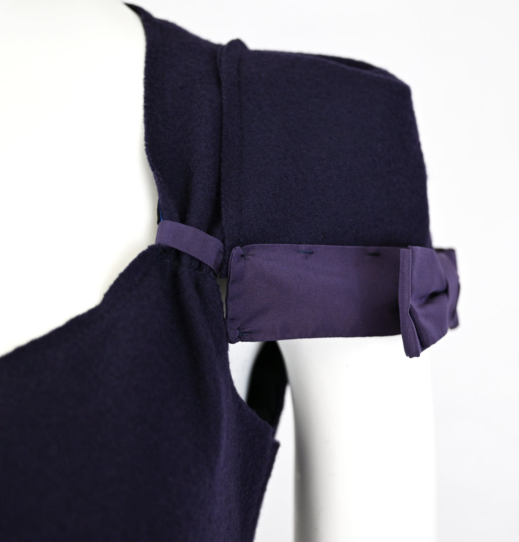 Prada 2008 Wool Dress with Ruffled Back Hem