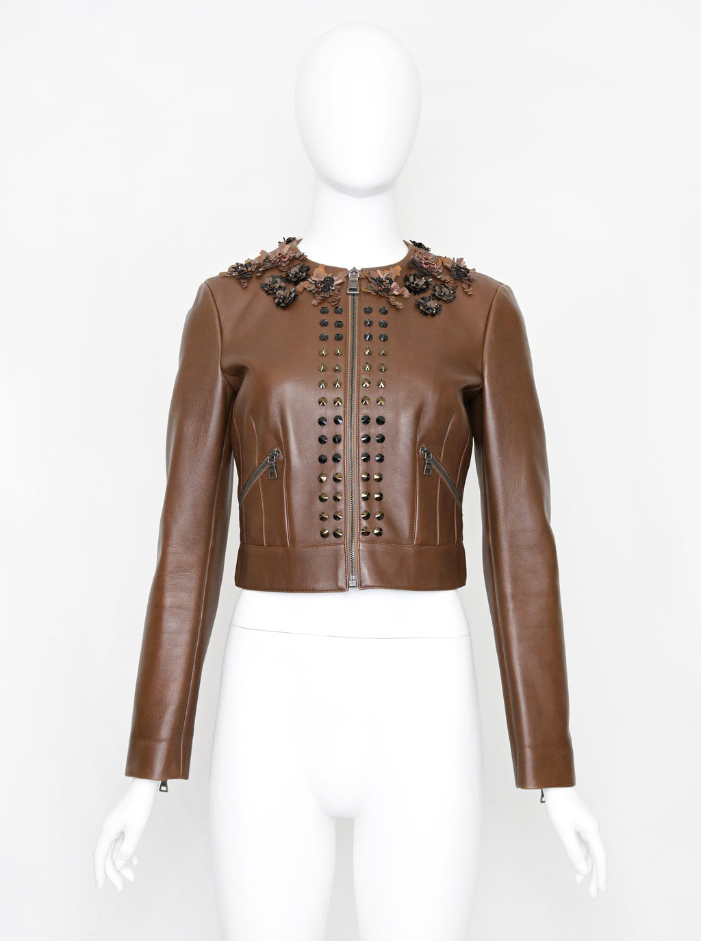 Prada FW 2009 Crop Leather Jacket with Embellishments