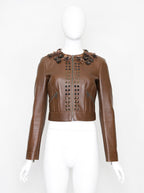 Prada FW 2009 Crop Leather Jacket with Embellishments