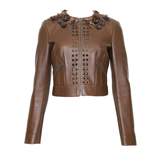 Prada FW 2009 Crop Leather Jacket with Embellishments