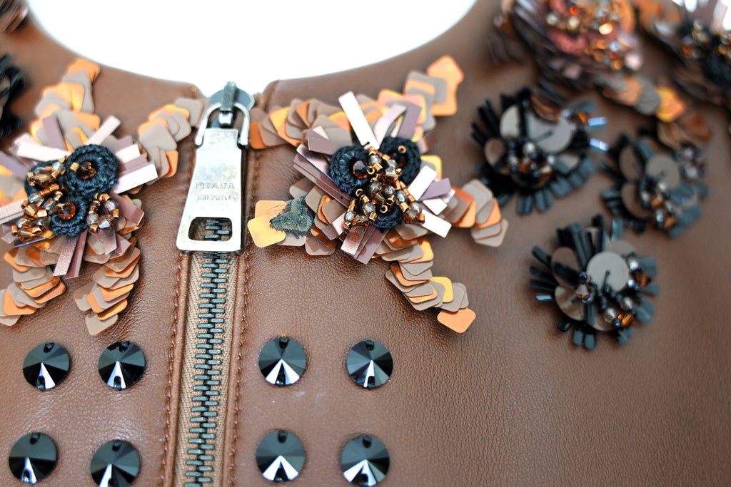 Prada FW 2009 Crop Leather Jacket with Embellishments