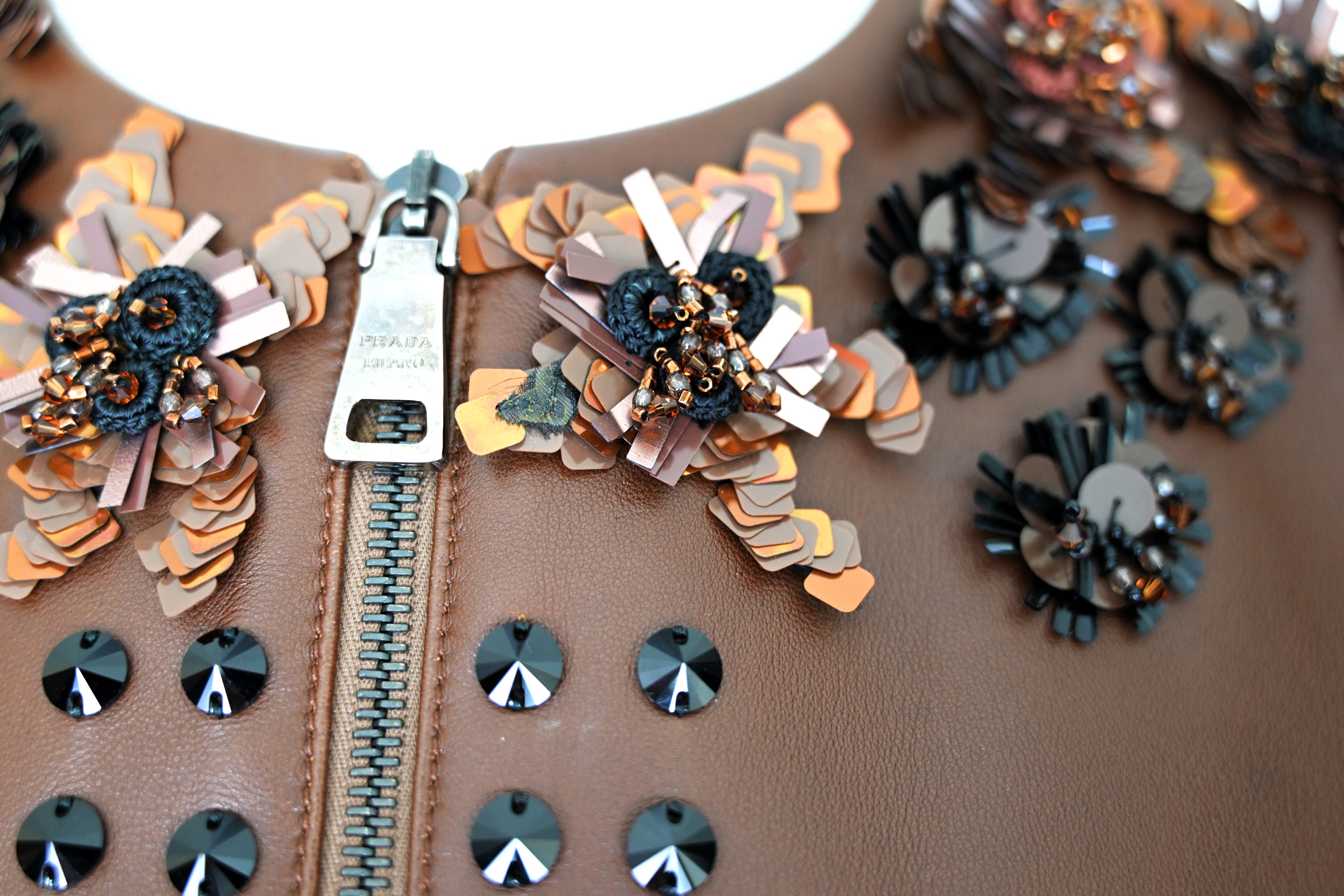 Prada FW 2009 Crop Leather Jacket with Embellishments