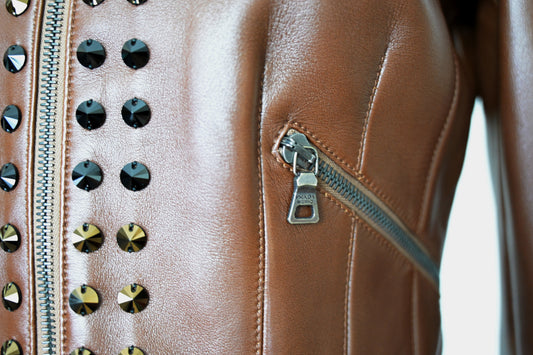 Prada FW 2009 Crop Leather Jacket with Embellishments