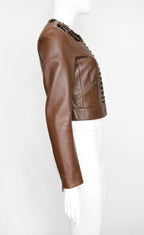 Prada FW 2009 Crop Leather Jacket with Embellishments