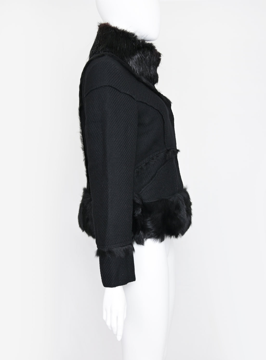 Prada 2010 Wool Coat with Fur Collar