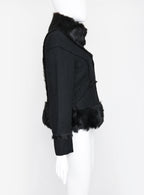 Prada 2010 Wool Coat with Fur Collar