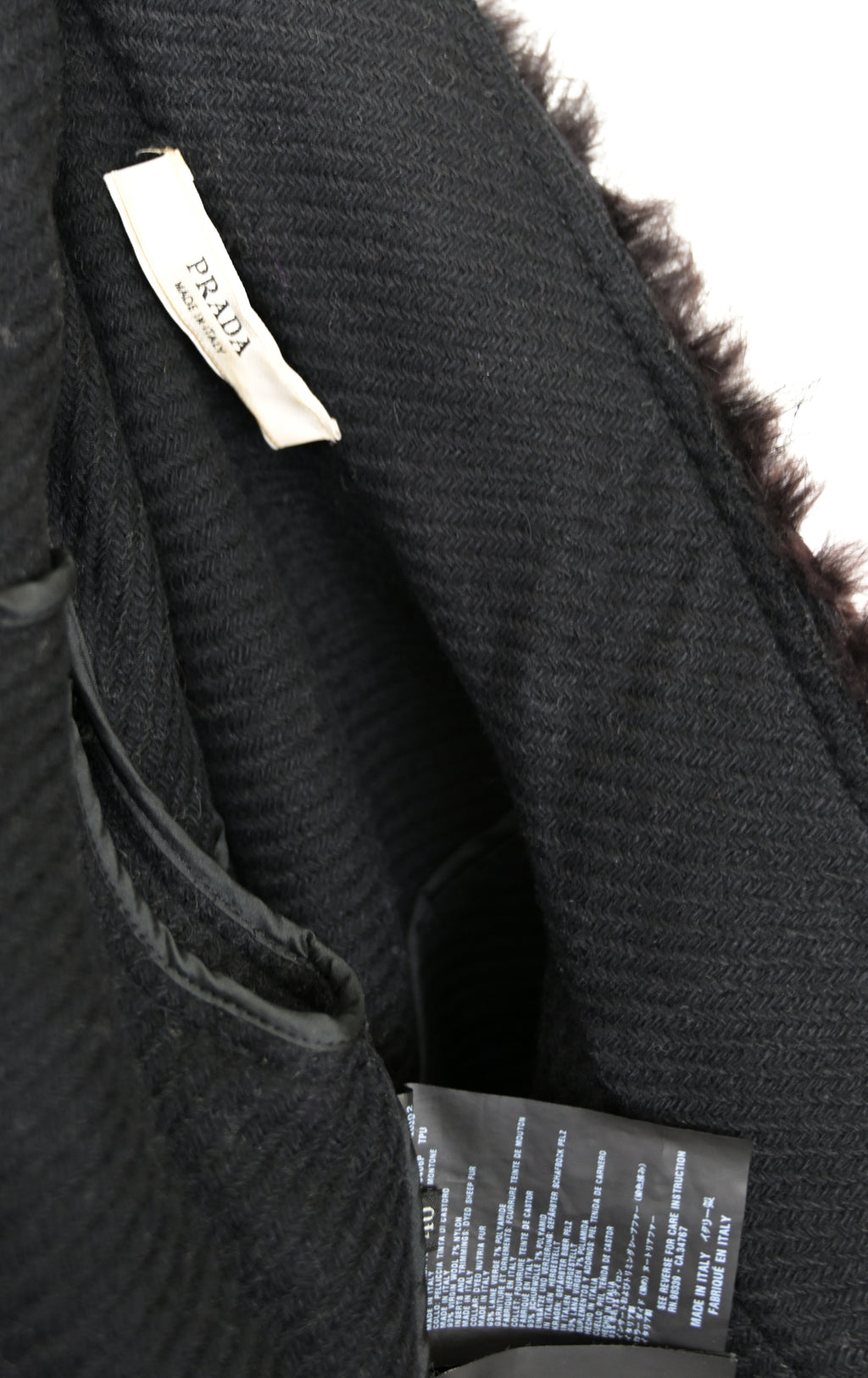 Prada 2010 Wool Coat with Fur Collar