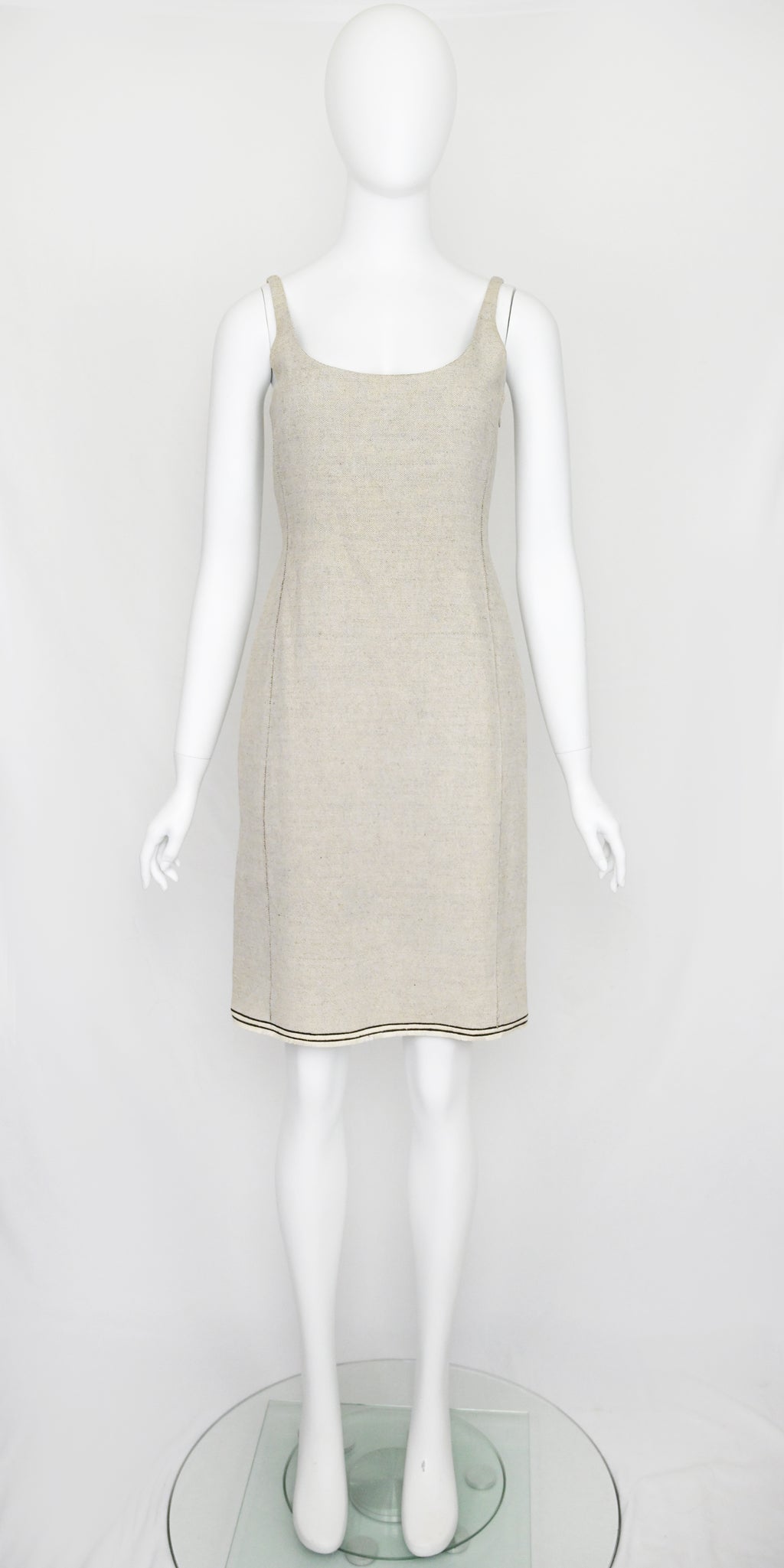 Prada SS 1999 Canvas Dress with Raw Hem