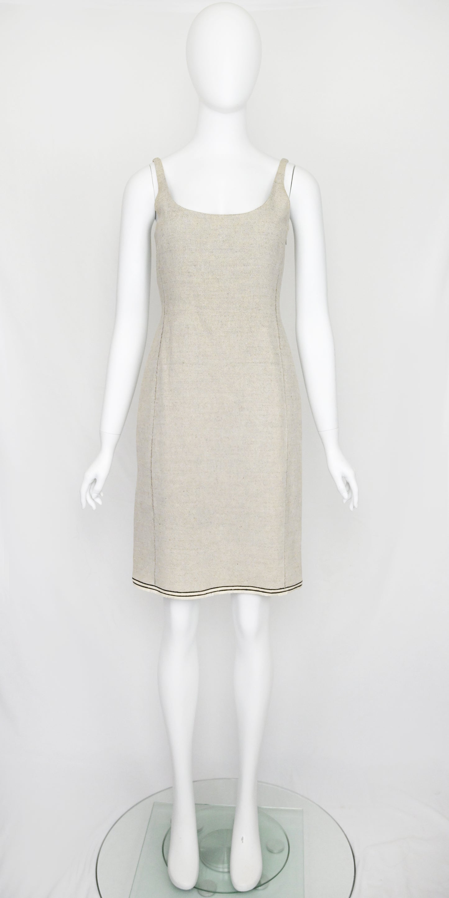 Prada SS 1999 Canvas Dress with Raw Hem