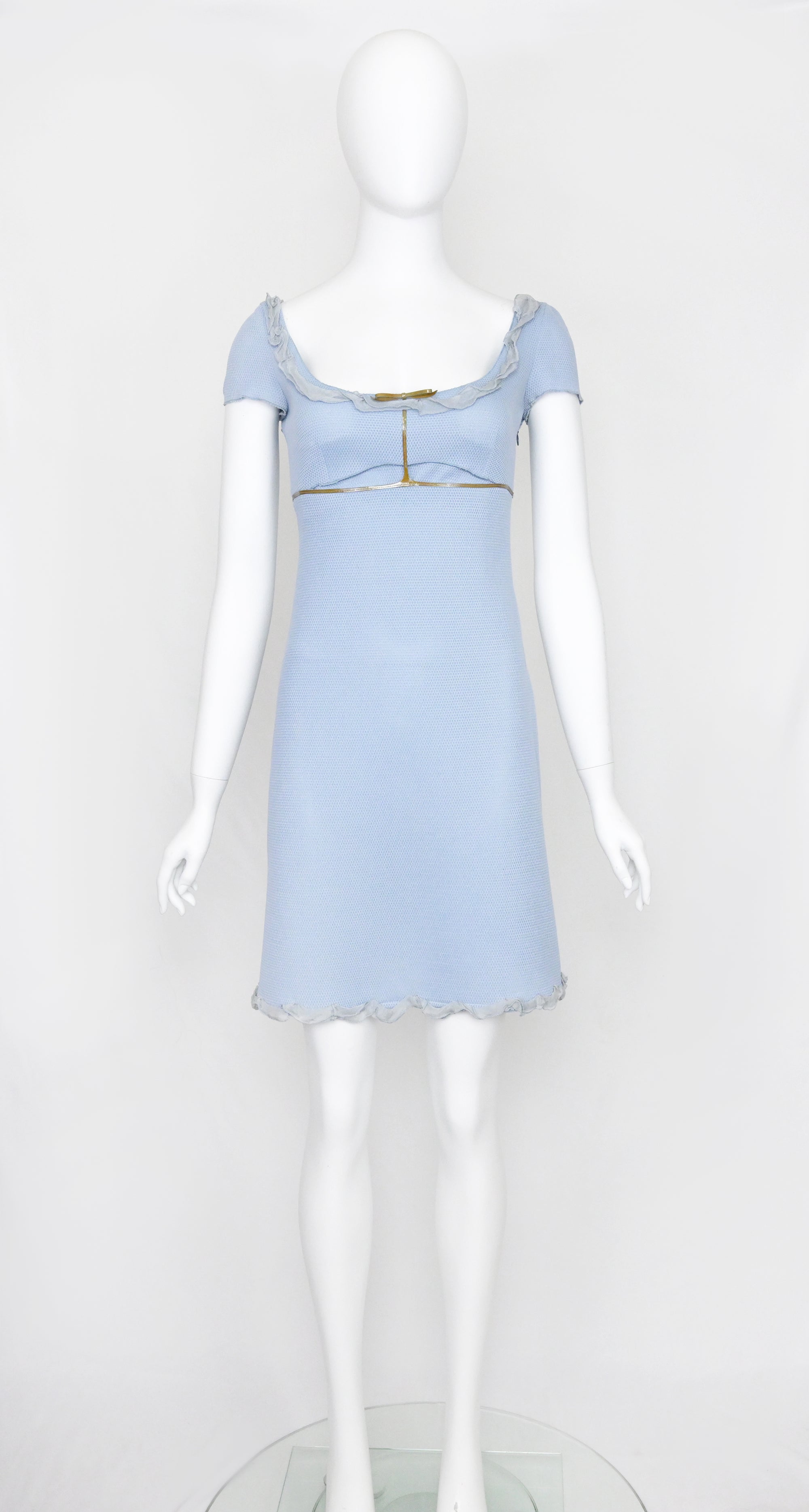 Prada 1999 / 2000 Pre-Collection Dress with Chiffon and Patent Leather Detail