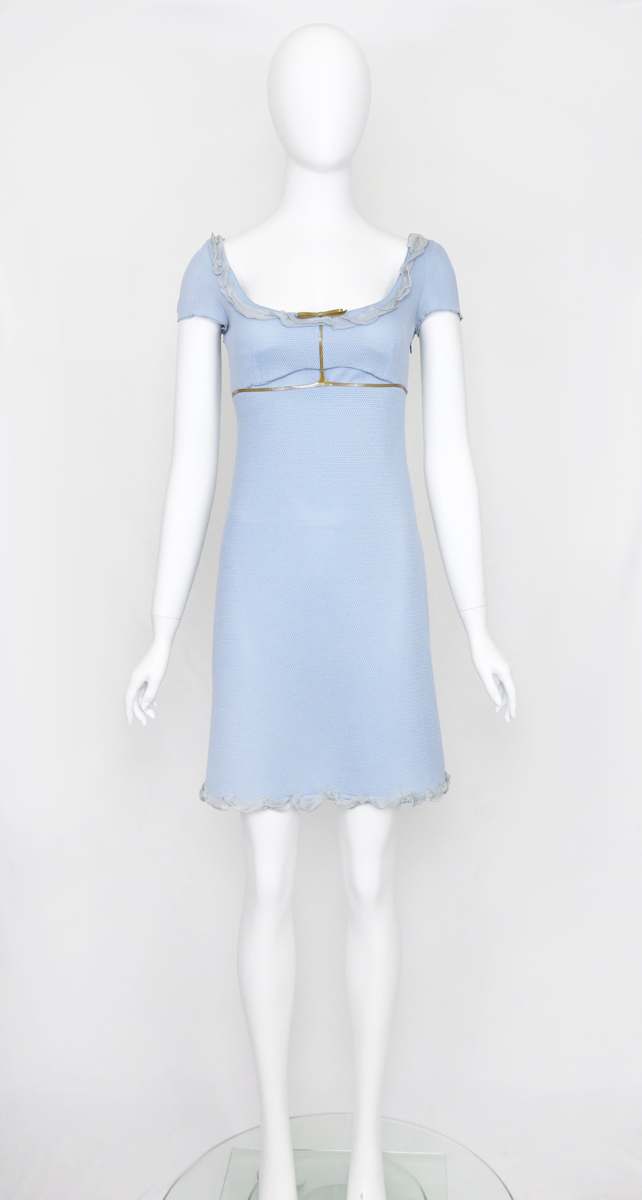 Prada 1999 / 2000 Pre-Collection Dress with Chiffon and Patent Leather Detail