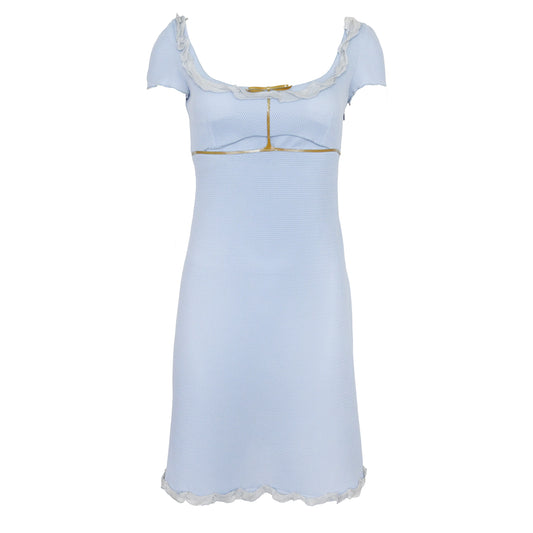 Prada 1999 / 2000 Pre-Collection Dress with Chiffon and Patent Leather Detail