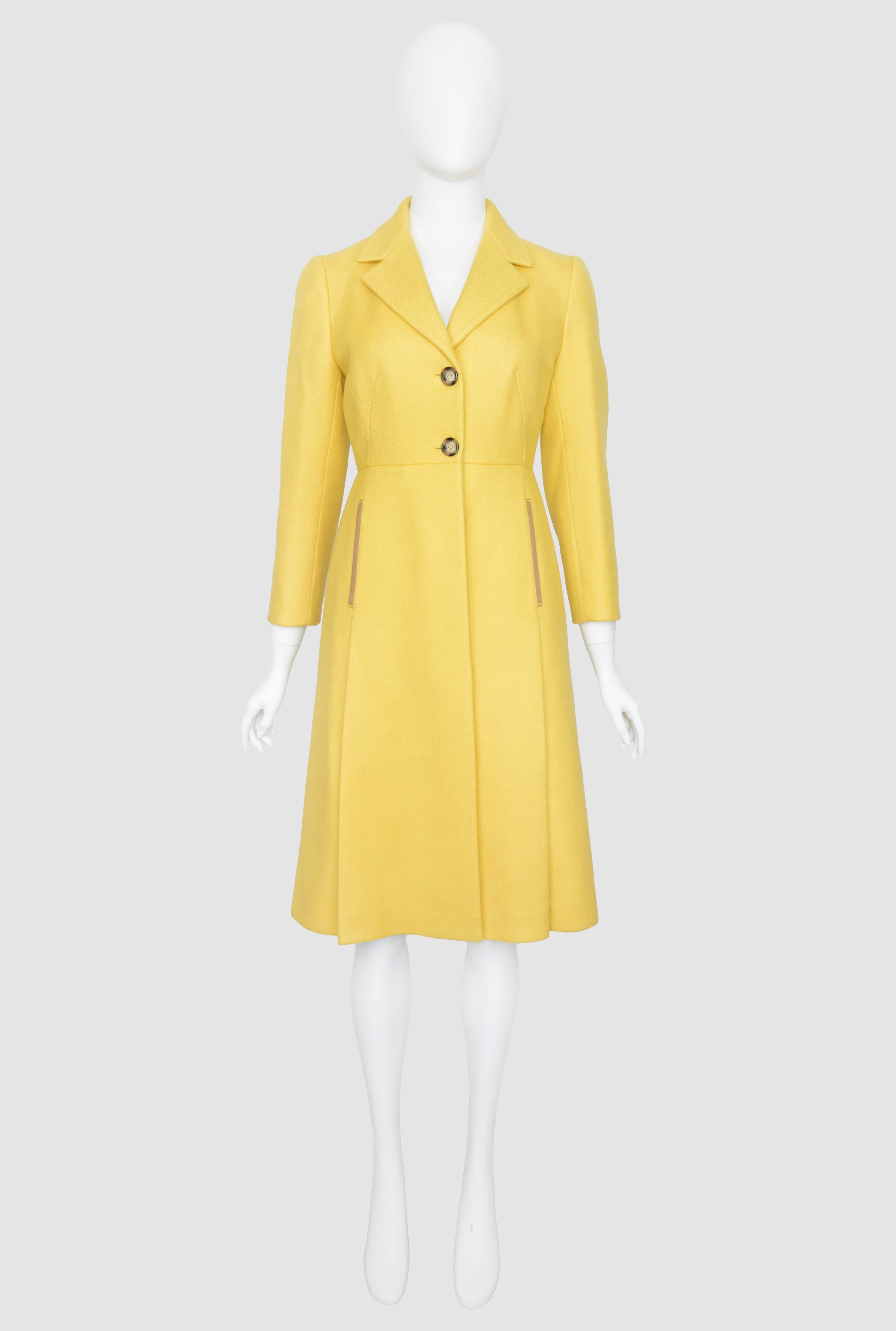 Prada FW 2000 Yellow Wool Coat