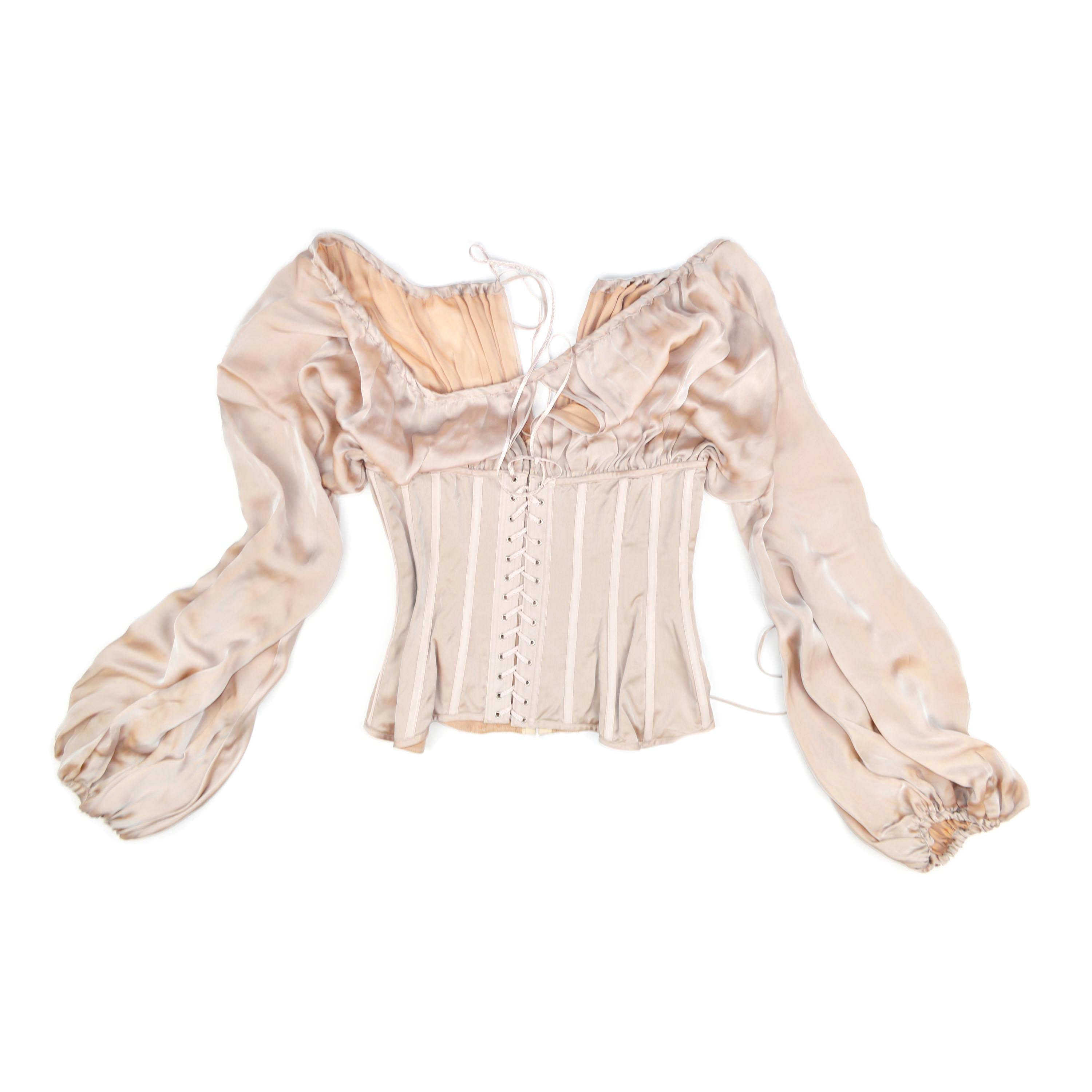 JEAN PAUL GAULTIER SS 2008 Silk Corset Blouse