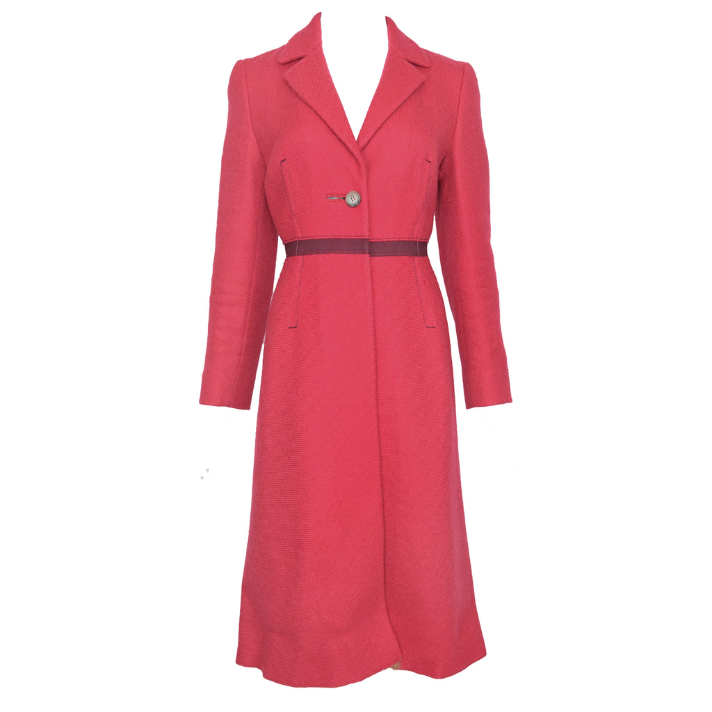 Prada FW 2000 Red Wool Coat