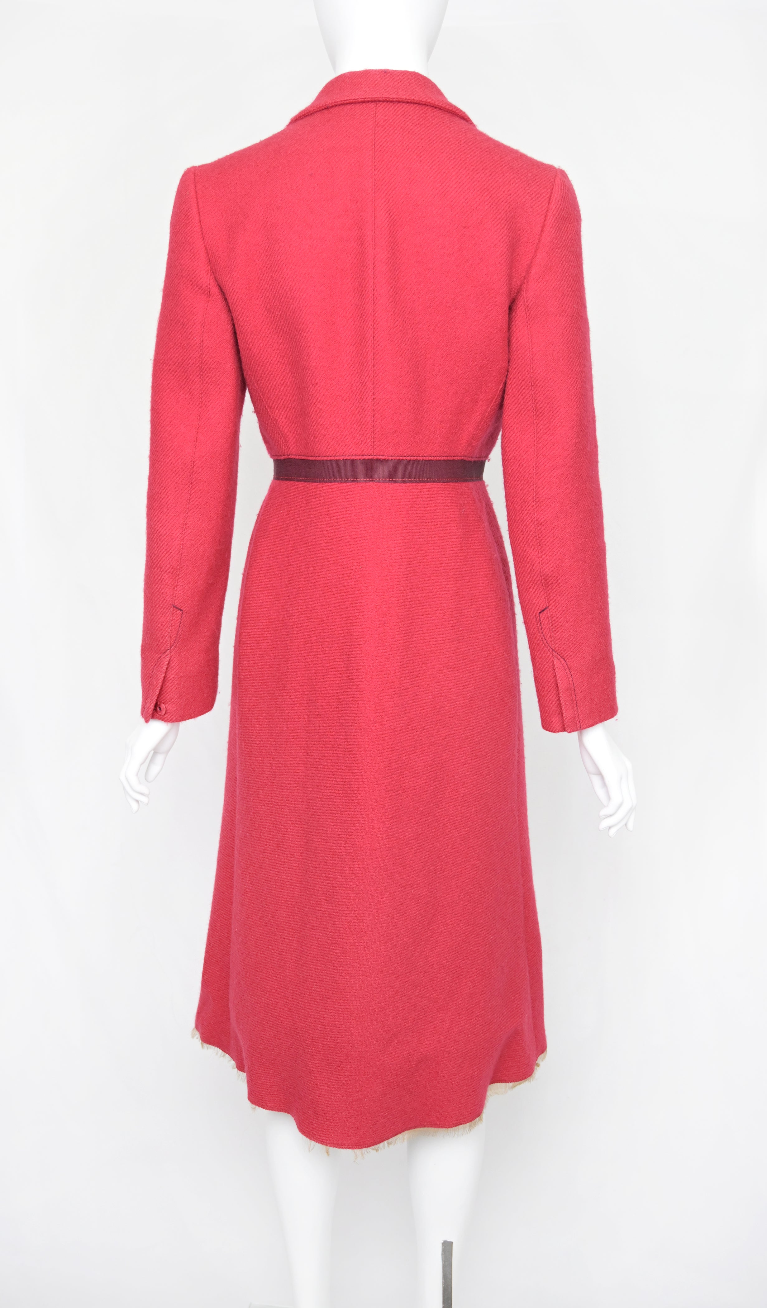 Prada FW 2000 Red Wool Coat