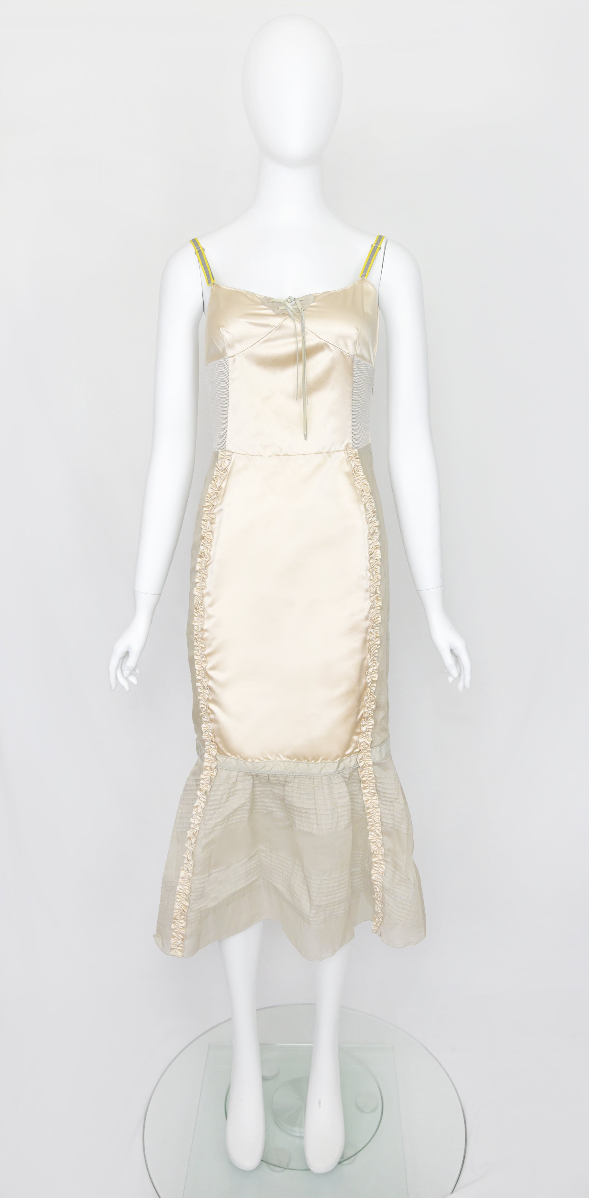 MIU MIU FW 1999 Runway Silk Dress w Neoprene Tech Accents – Anteactus