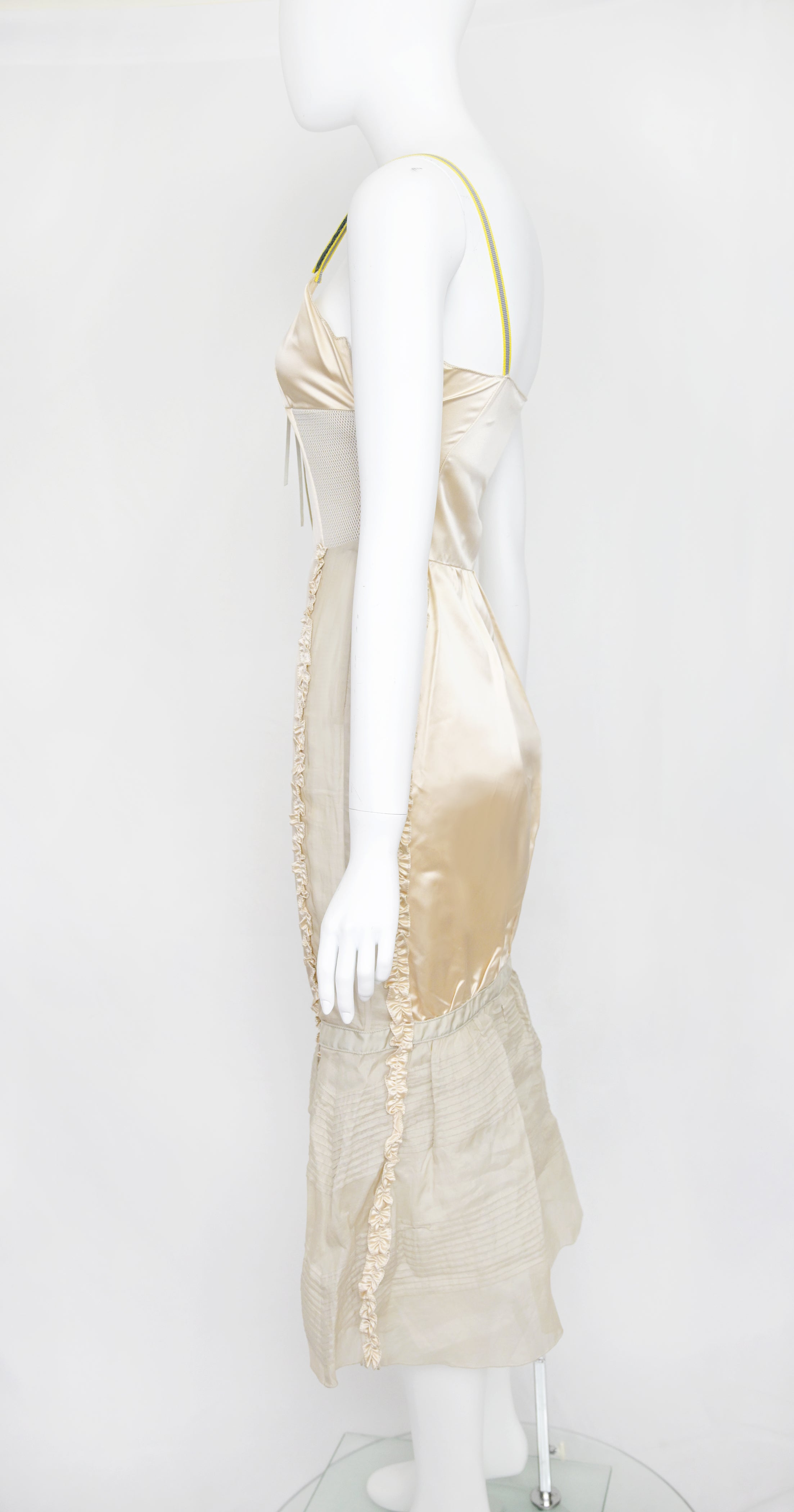 MIU MIU FW 1999 Silk Dress w Neoprene Tech Accents