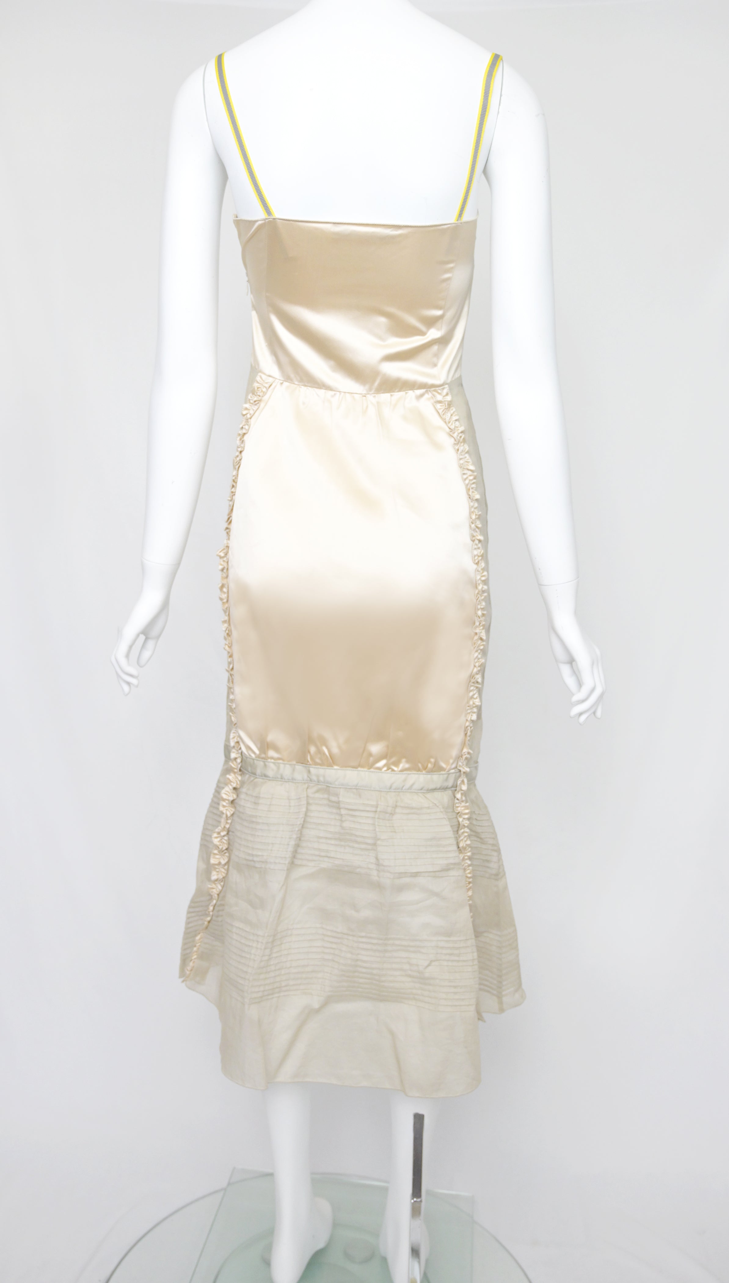 MIU MIU FW 1999 Silk Dress w Neoprene Tech Accents