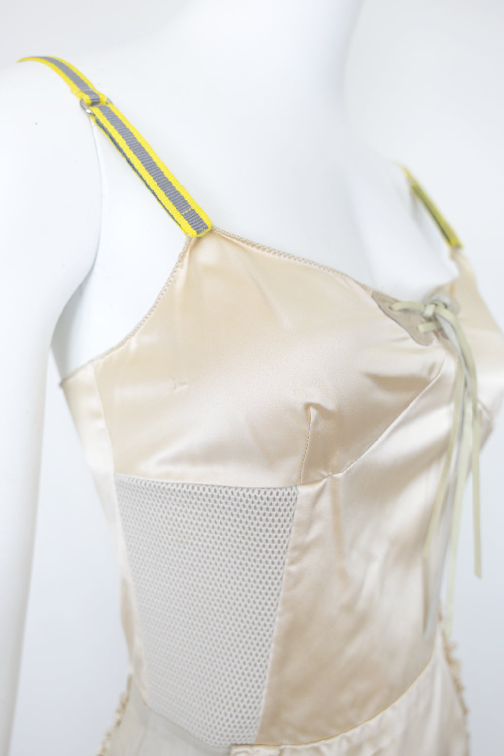 MIU MIU FW 1999 Silk Dress w Neoprene Tech Accents