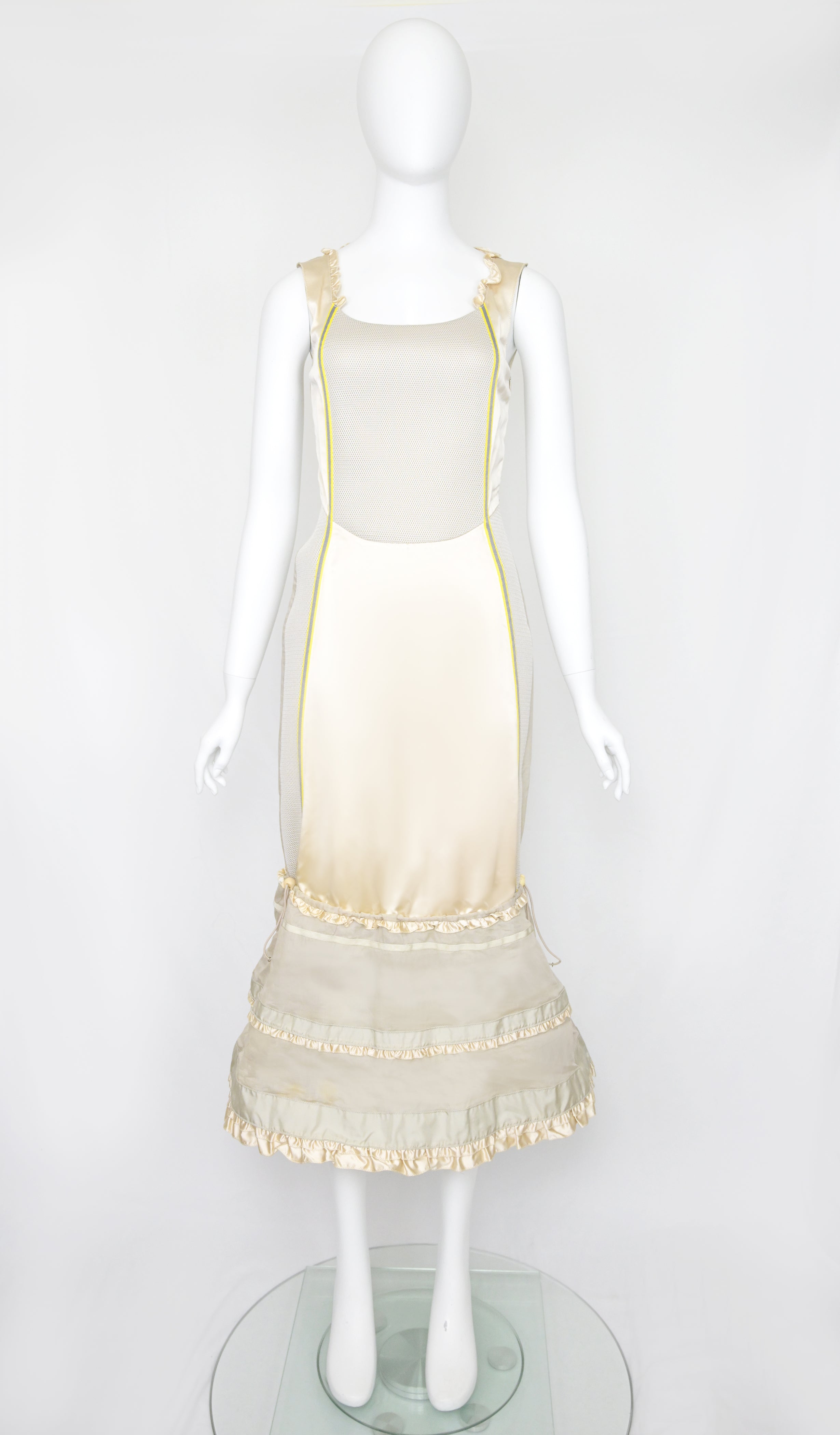 MIU MIU FW 1999 Silk Dress w Neoprene Tech Accents