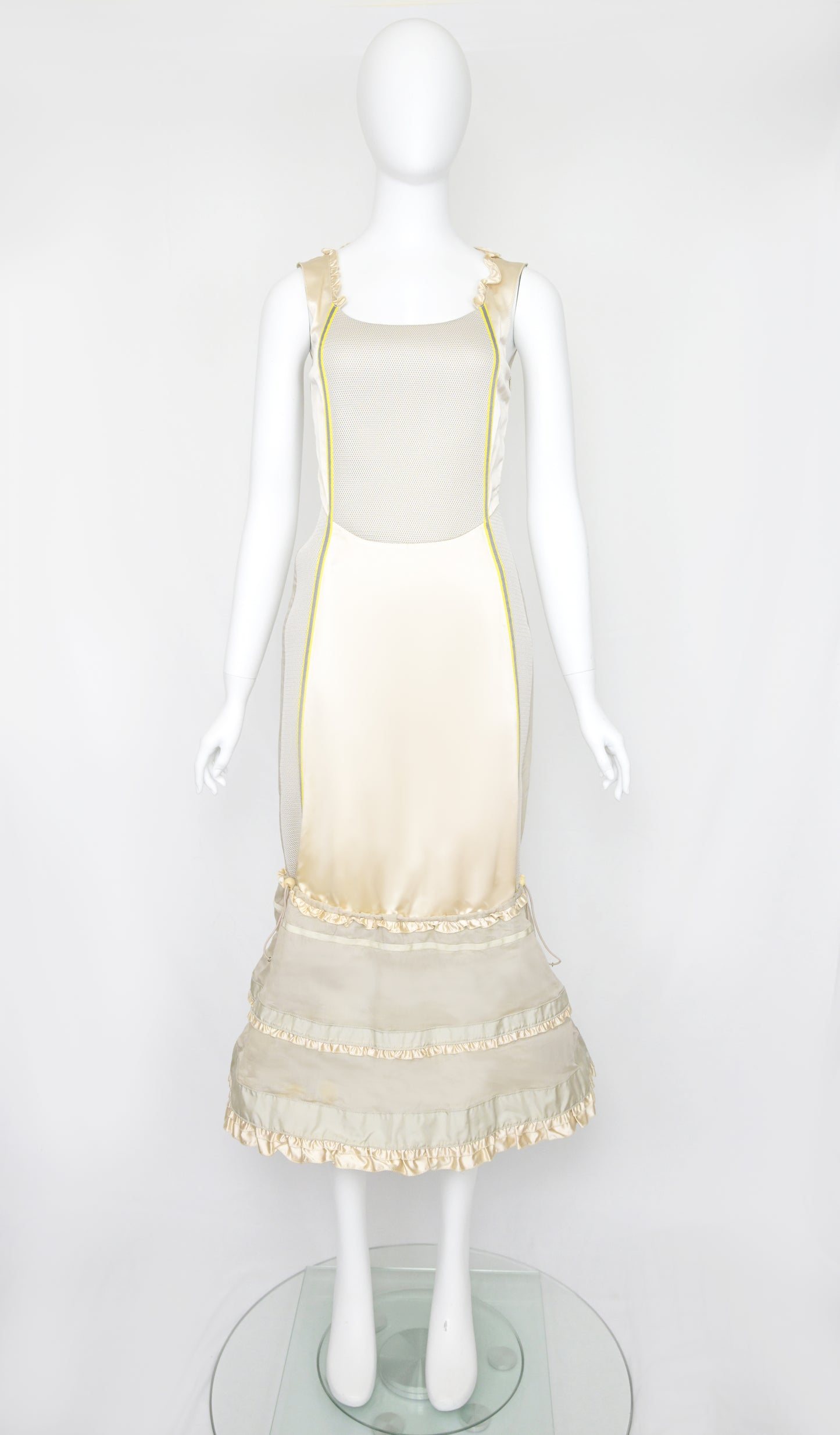 MIU MIU FW 1999 Silk Dress w Neoprene Tech Accents