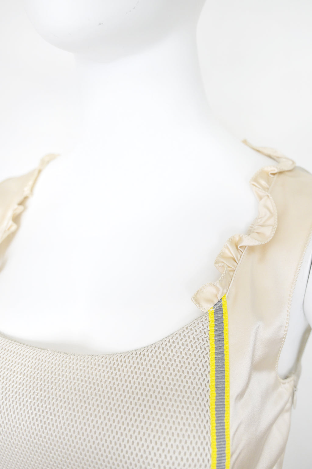 MIU MIU FW 1999 Silk Dress w Neoprene Tech Accents