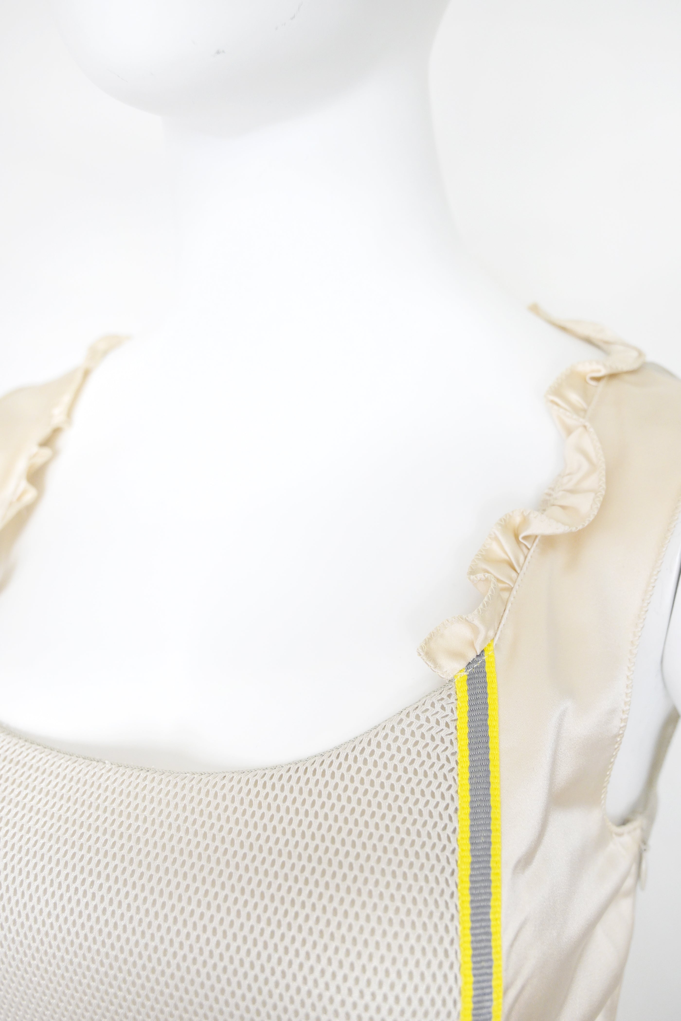 MIU MIU FW 1999 Silk Dress w Neoprene Tech Accents