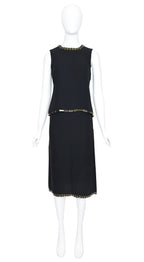 Prada FW 1999 Gem Embellished Silk Skirt Set