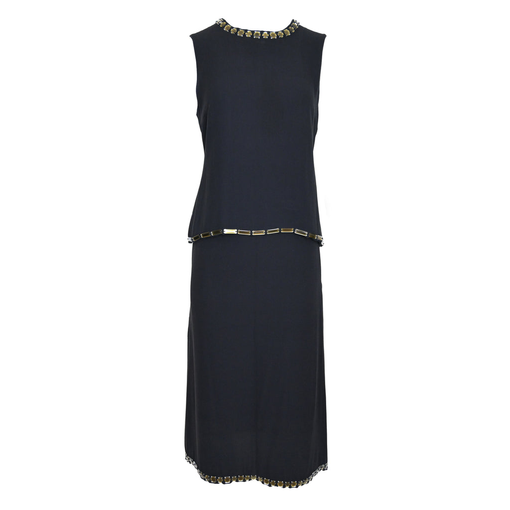 Prada FW 1999 Gem Embellished Silk Skirt Set