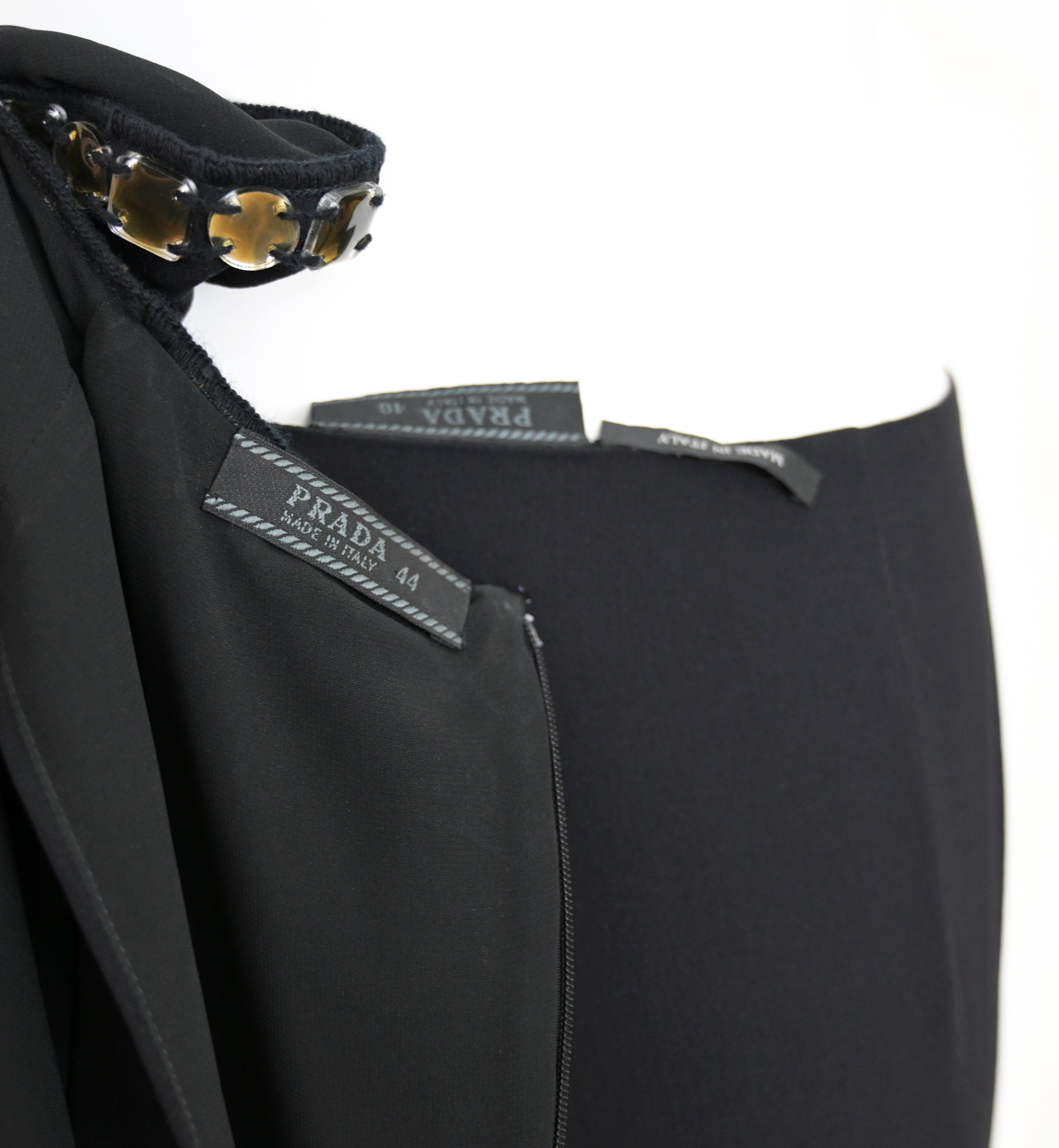 Prada FW 1999 Gem Embellished Silk Skirt Set